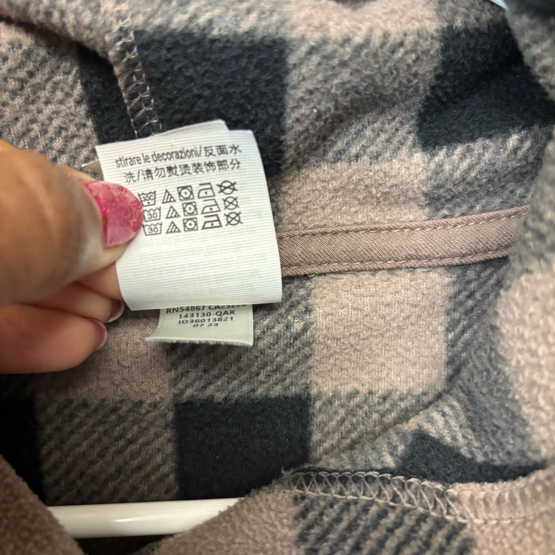 Victoria's Secret Pink Tartan PolarFleece Hoodie Cozy Boxy Womens Medium 7