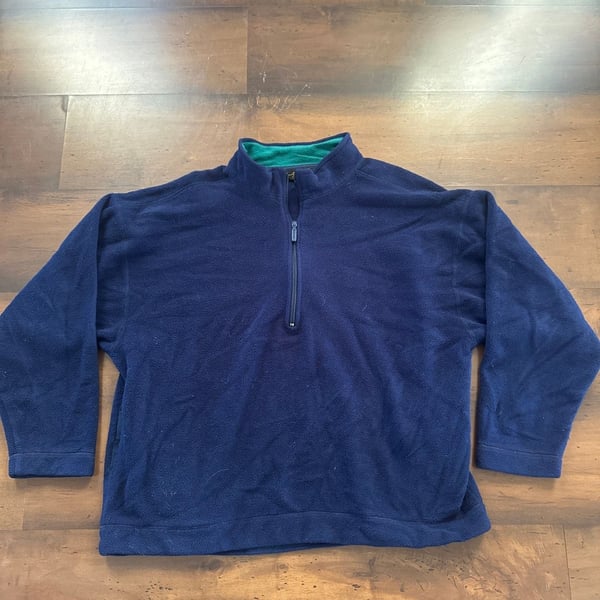 Eddie Bauer Quarter Zip Fleece Pullover Blue
