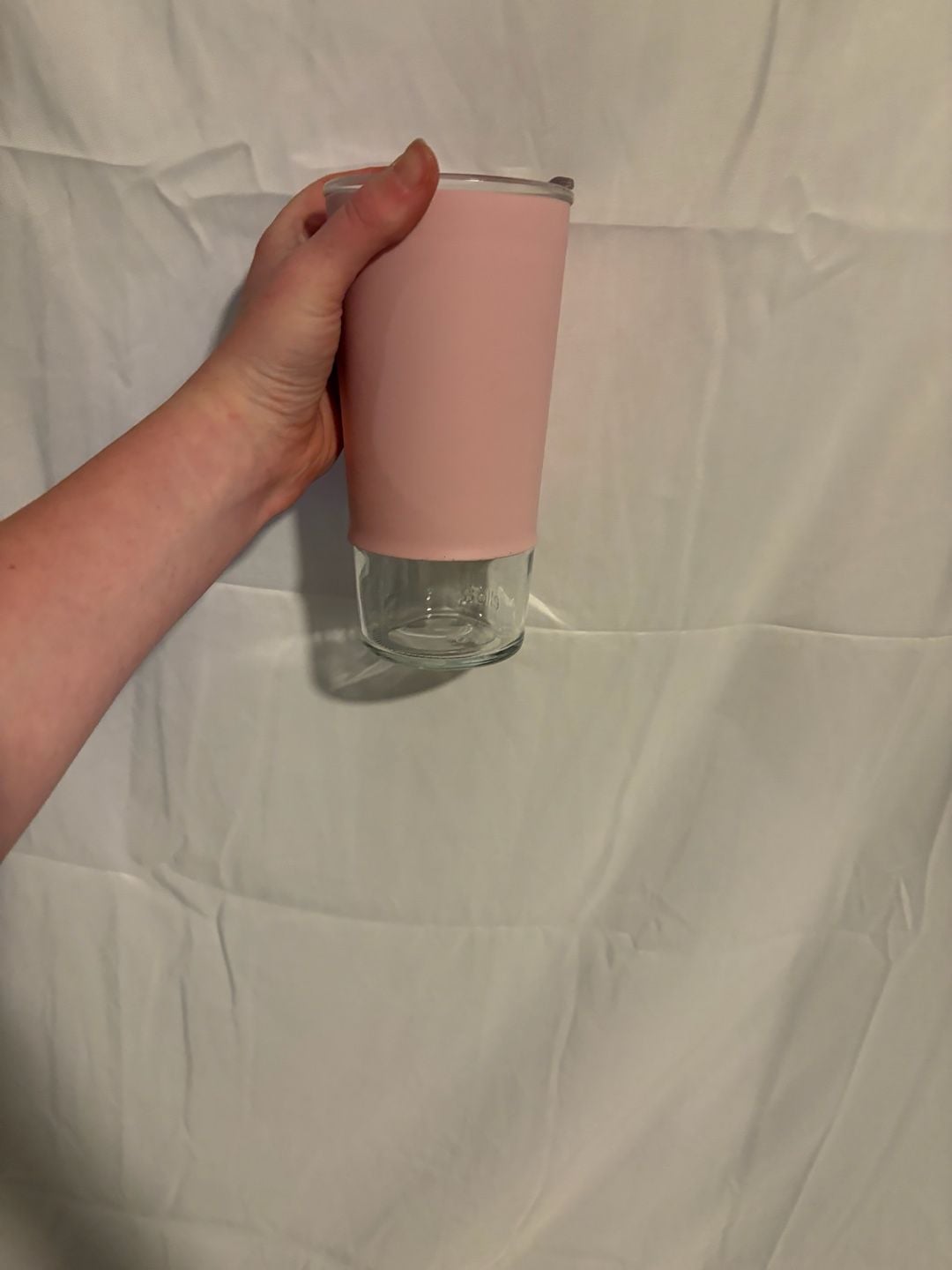 Ello Glass Tumbler Pink Silicone Sleeve with Lid 10