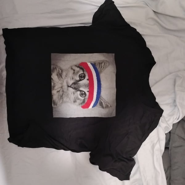 Cat With Terry Headband T-Shirt