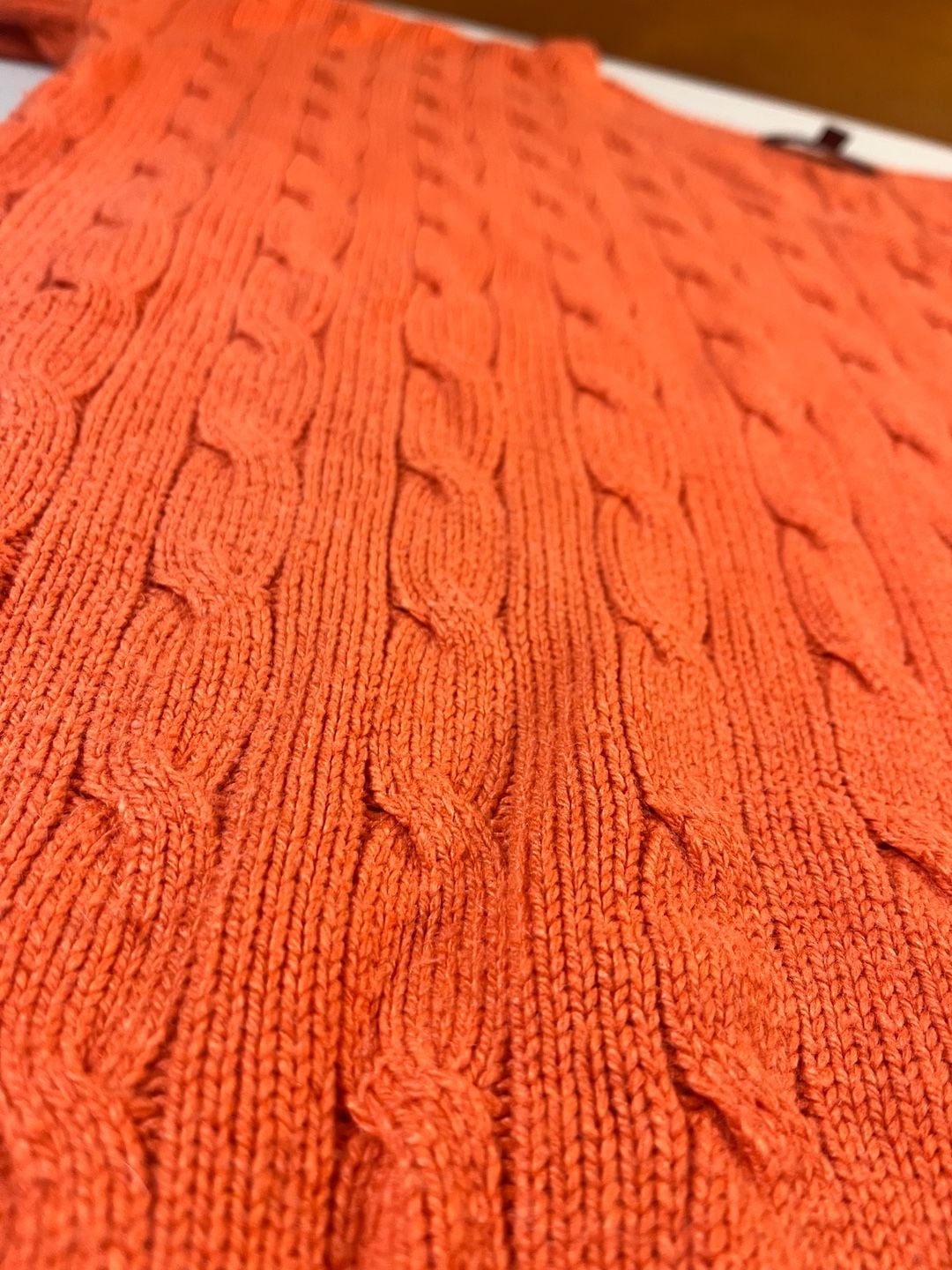 Ralph Lauren Cable Knit Sweater Small Tussah Silk Short Sleeve V-Neck Old Money 9