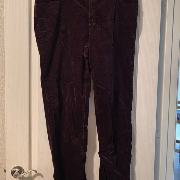 Charter Club Pant Shop Classic Fit Corduroy Pants Size 18 Plum Purple