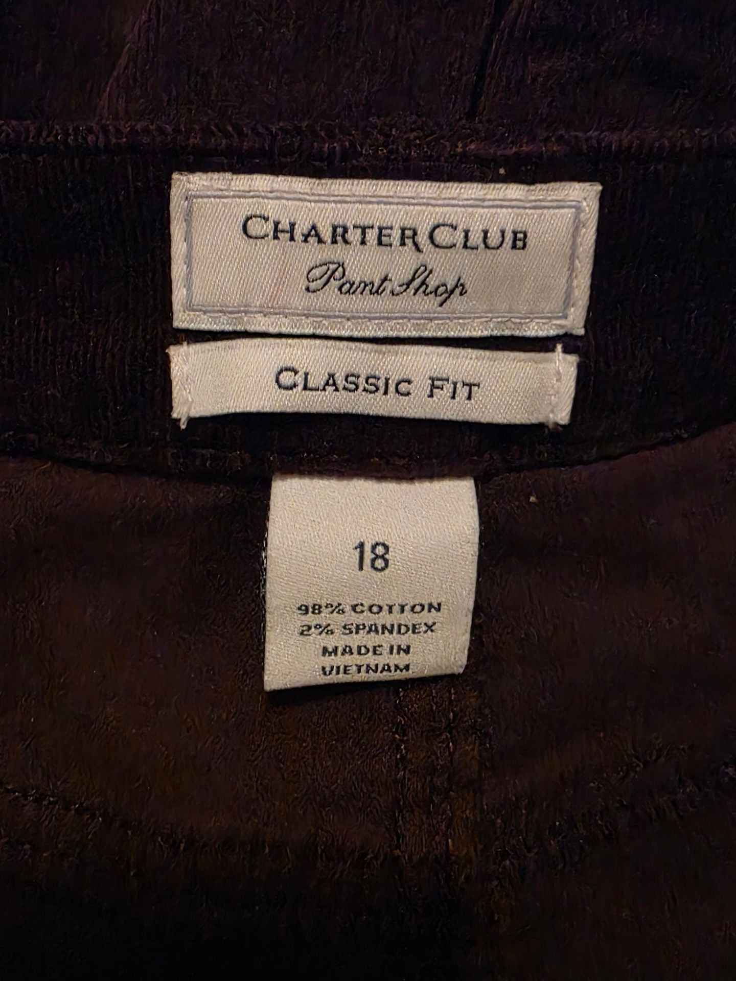 Charter Club Pant Shop Classic Fit Corduroy Pants Size 18 Plum Purple 4