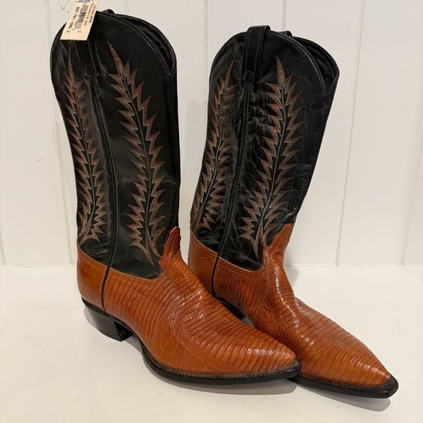 Tony Lama Y8403 Cowboy Boots Size 9 M Brown Black