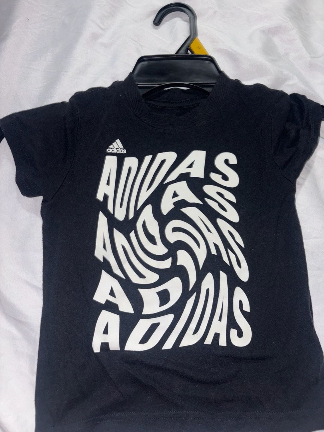 Adidas Warped Logo Graphic T-Shirt Size 3T Black Short Sleeve 2