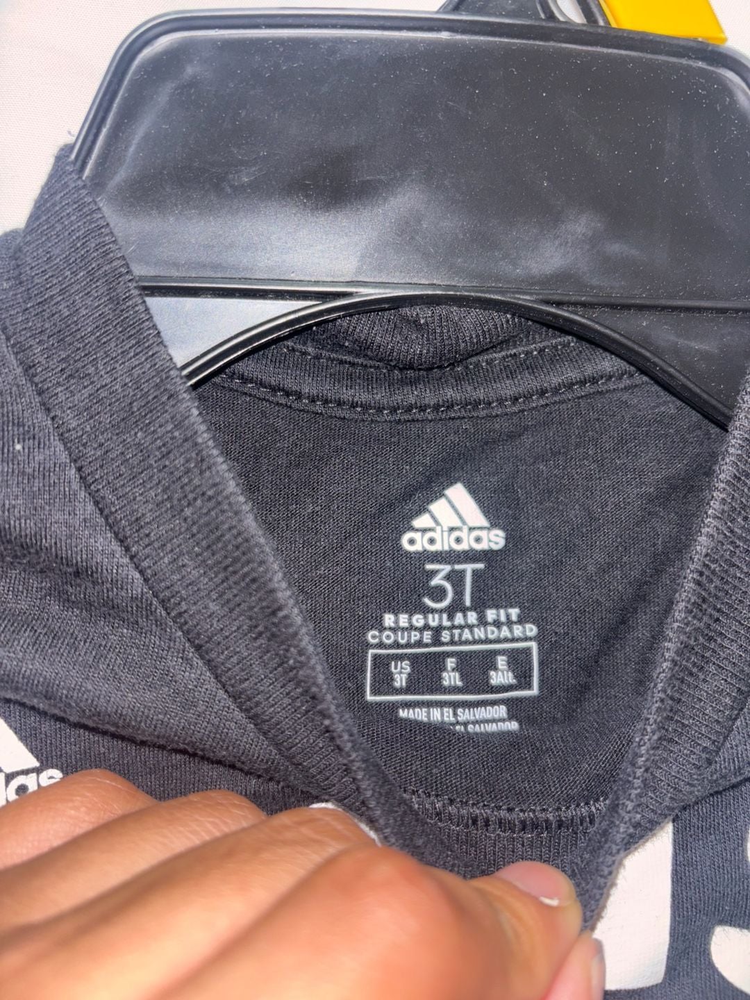 Adidas Warped Logo Graphic T-Shirt Size 3T Black Short Sleeve 3