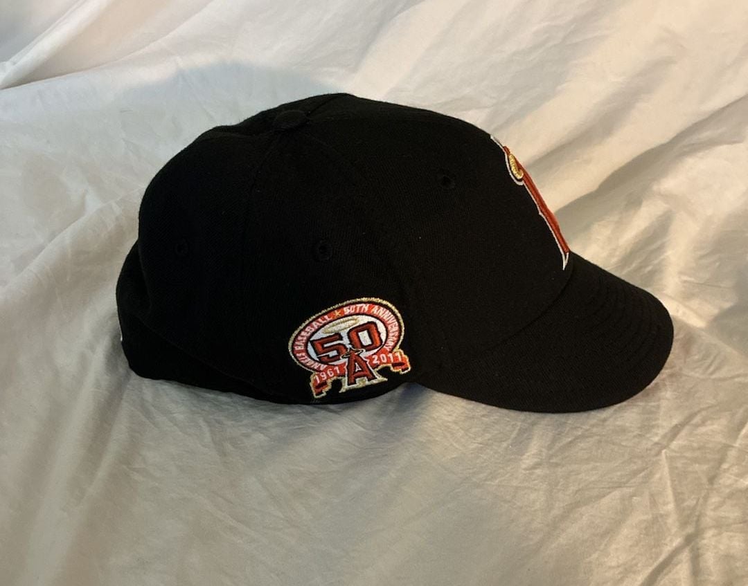 New Era Los Angeles Angels 59FIFTY Size 7 1/4 Fitted Hat Black 50th Anniv 5
