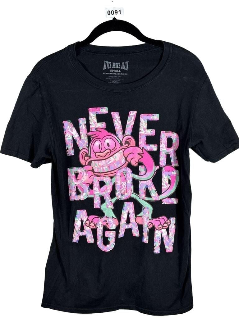 Never Broke Again Graphic T-Shirt Size Small Black Monkey 2