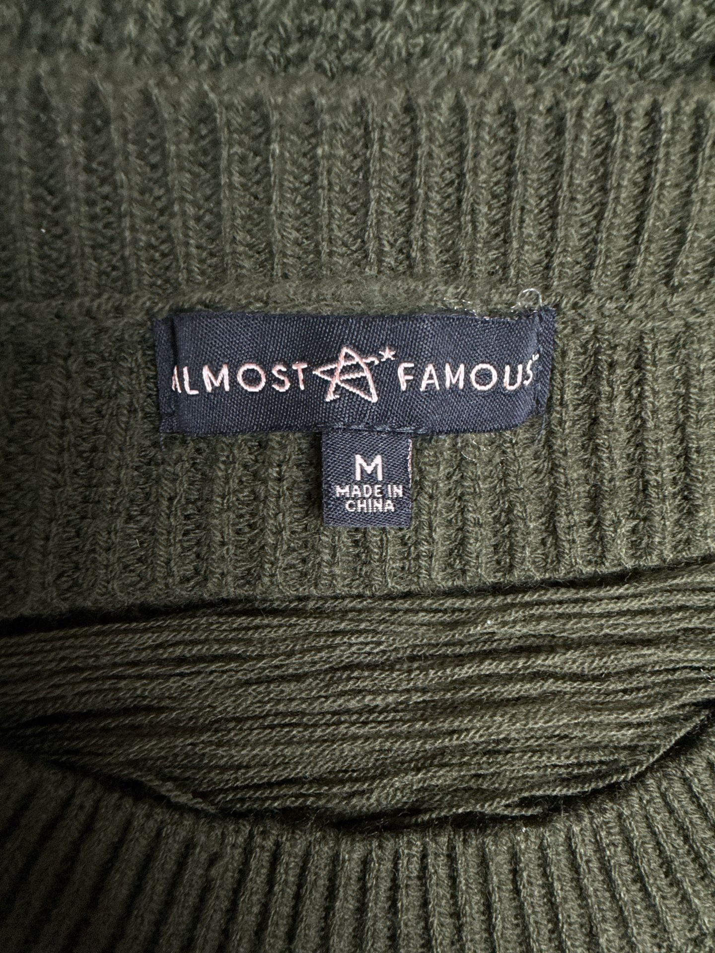 Almost Famous Sweater Dress Size M Olive Distressed 5