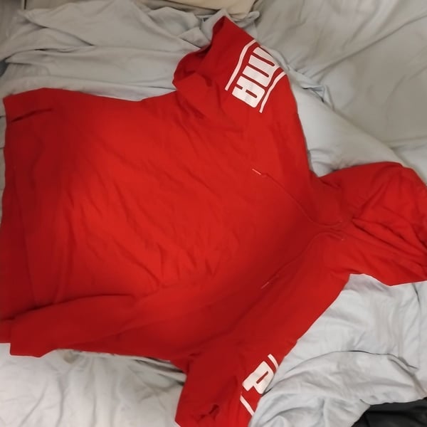 Puma Hoodie Size M Red Pullover Sweatshirt