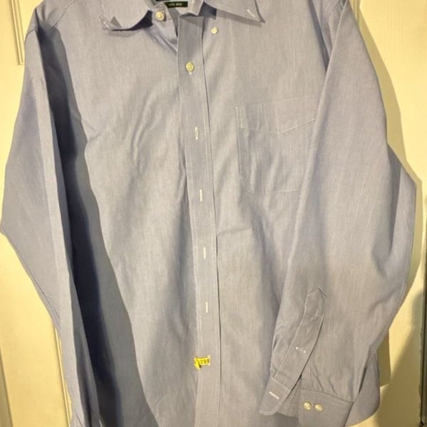 Lauren Ralph Lauren Non Iron Striped Dress Shirt 16.5 34/35 Blue