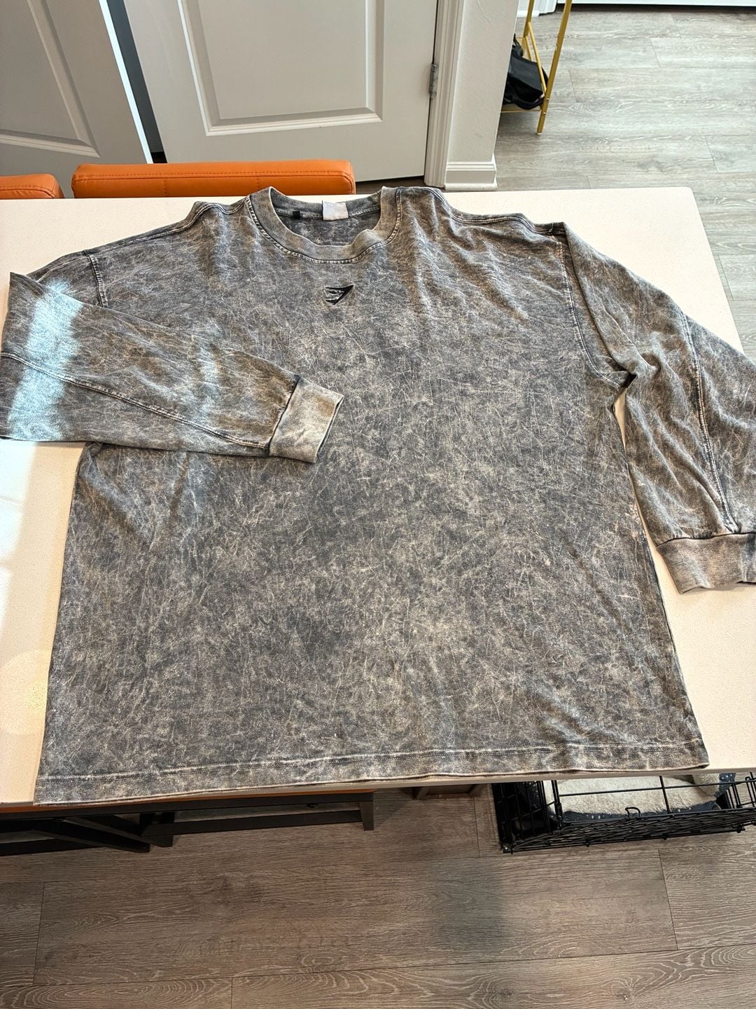 Gymshark Long Sleeve T-Shirt XL Acid Wash Grey 2