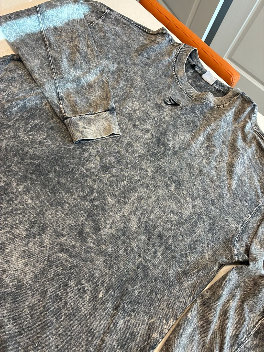 Gymshark Long Sleeve T-Shirt XL Acid Wash Grey 3