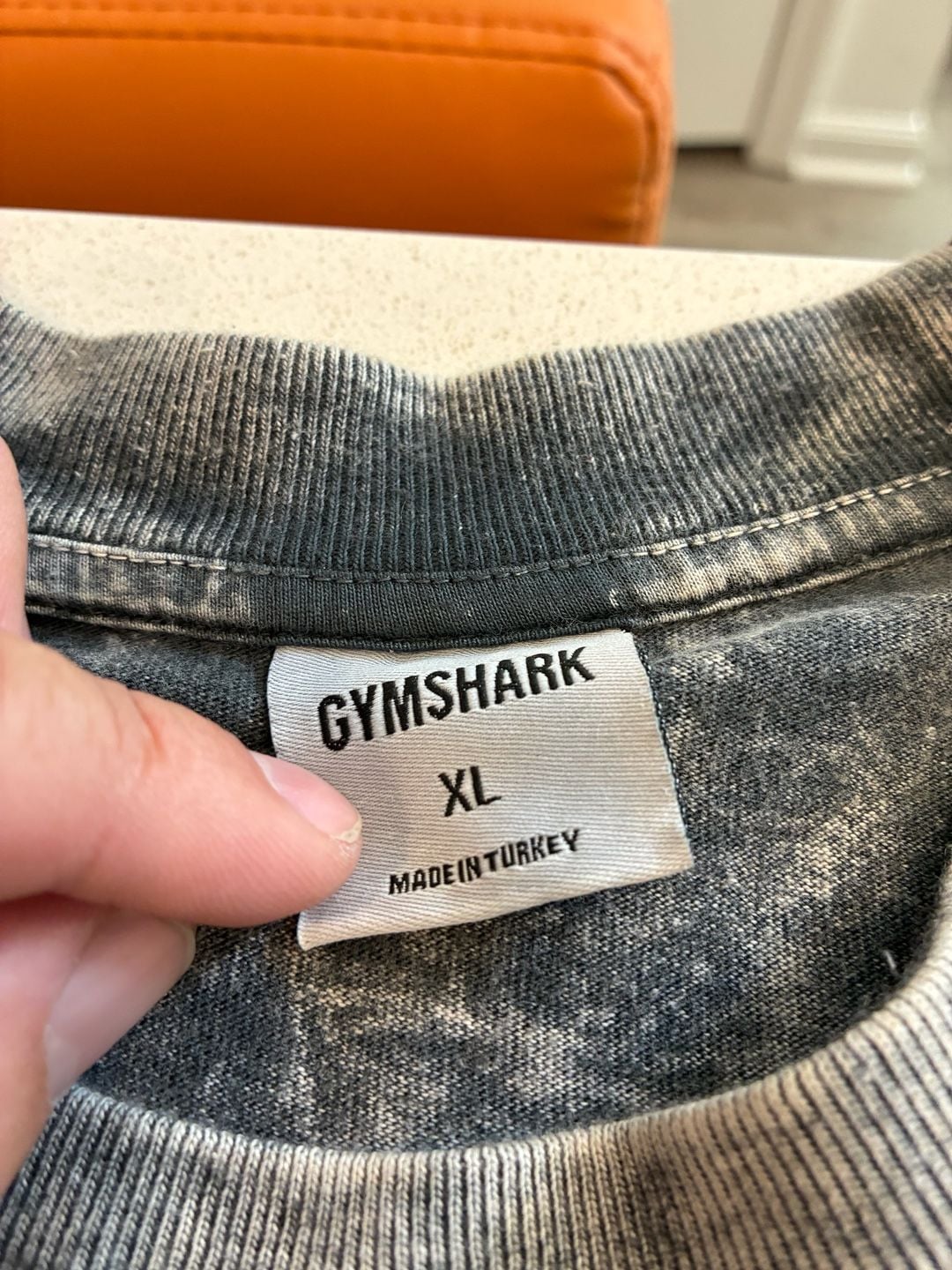 Gymshark Long Sleeve T-Shirt XL Acid Wash Grey 4