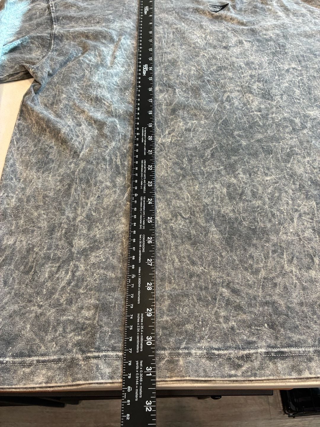 Gymshark Long Sleeve T-Shirt XL Acid Wash Grey 6