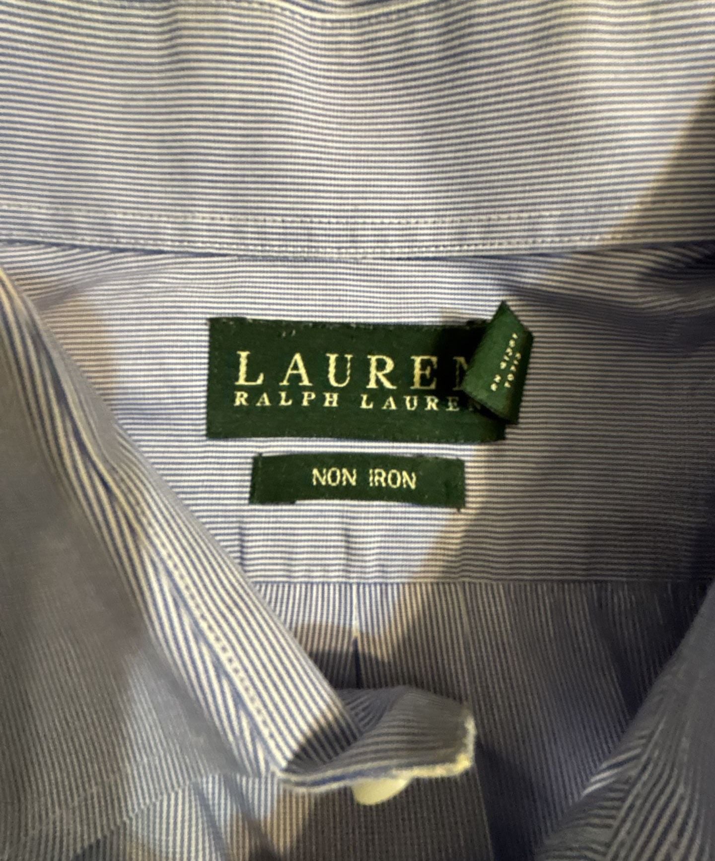 Lauren Ralph Lauren Non Iron Striped Dress Shirt 16.5 34/35 Blue 4