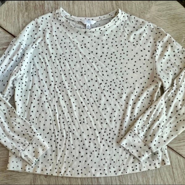 Time And Tru Crewneck Sweater M (8-10) Polka Dot Hacci