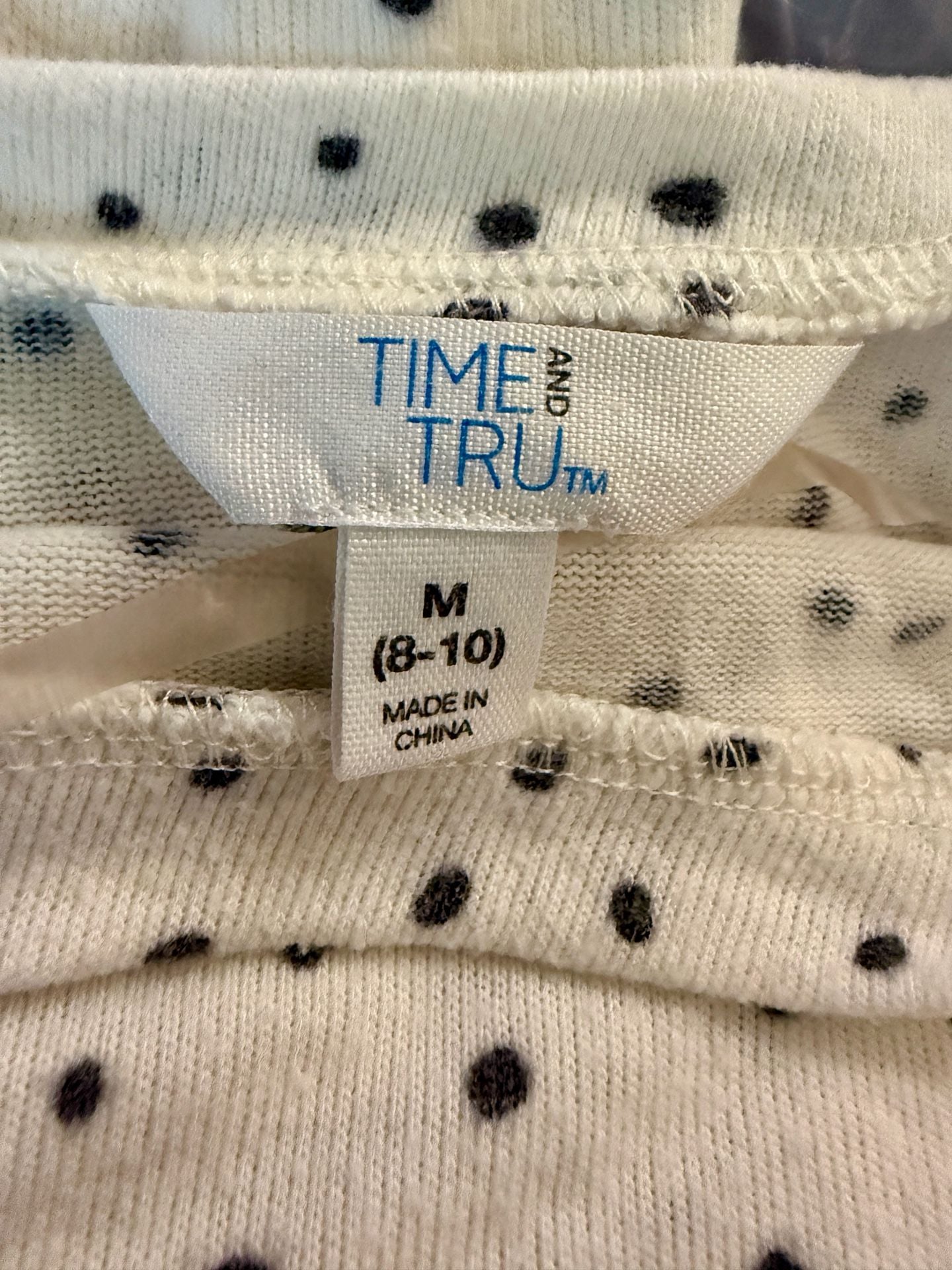 Time And Tru Crewneck Sweater M (8-10) Polka Dot Hacci 3