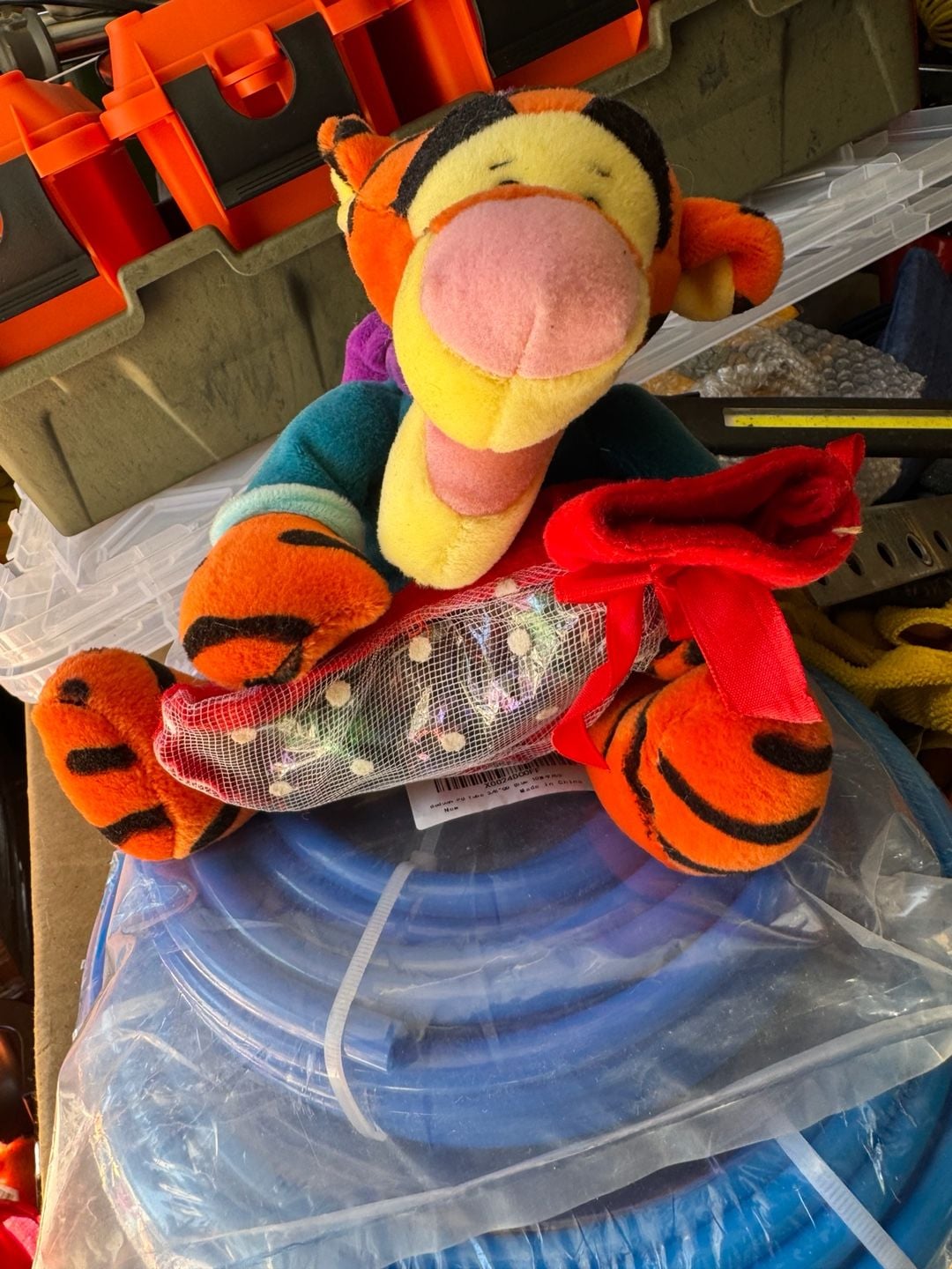 Vintage Disney Store Tigger Plush Holiday Christmas Stocking 1