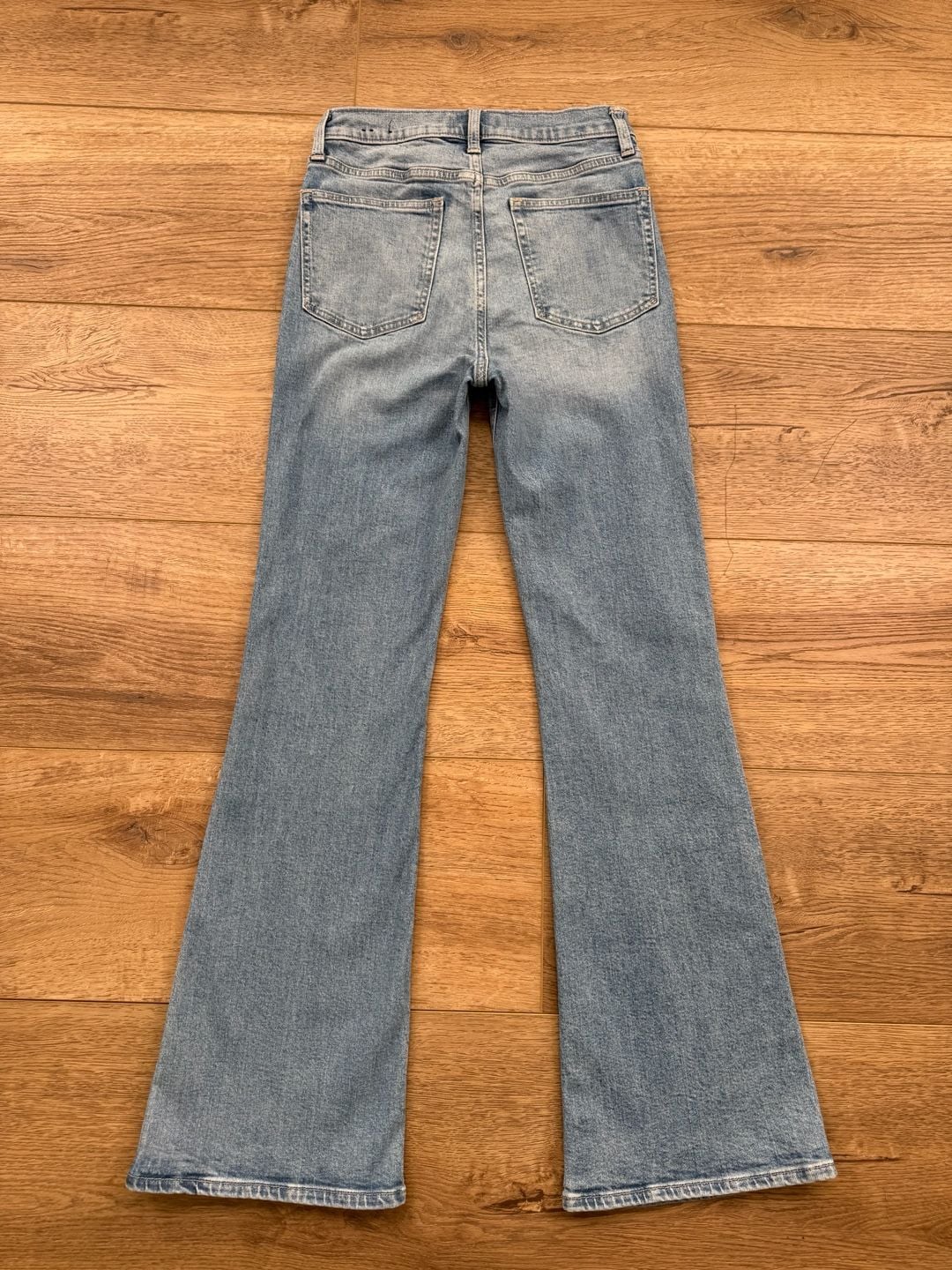Gap Denim ’70s Flare Jeans 2/26R Light Wash High Rise Patch Pockets 10