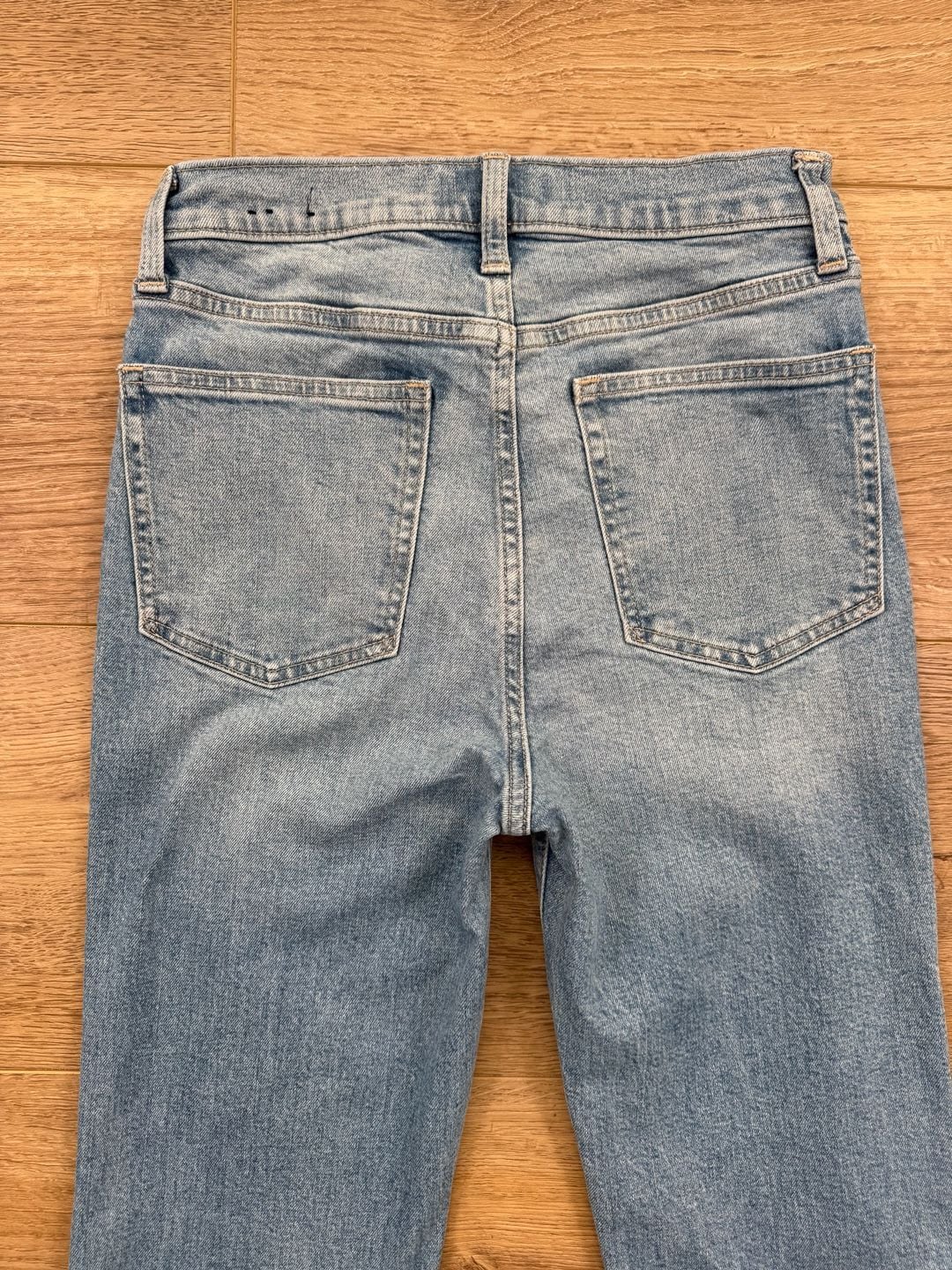 Gap Denim ’70s Flare Jeans 2/26R Light Wash High Rise Patch Pockets 11