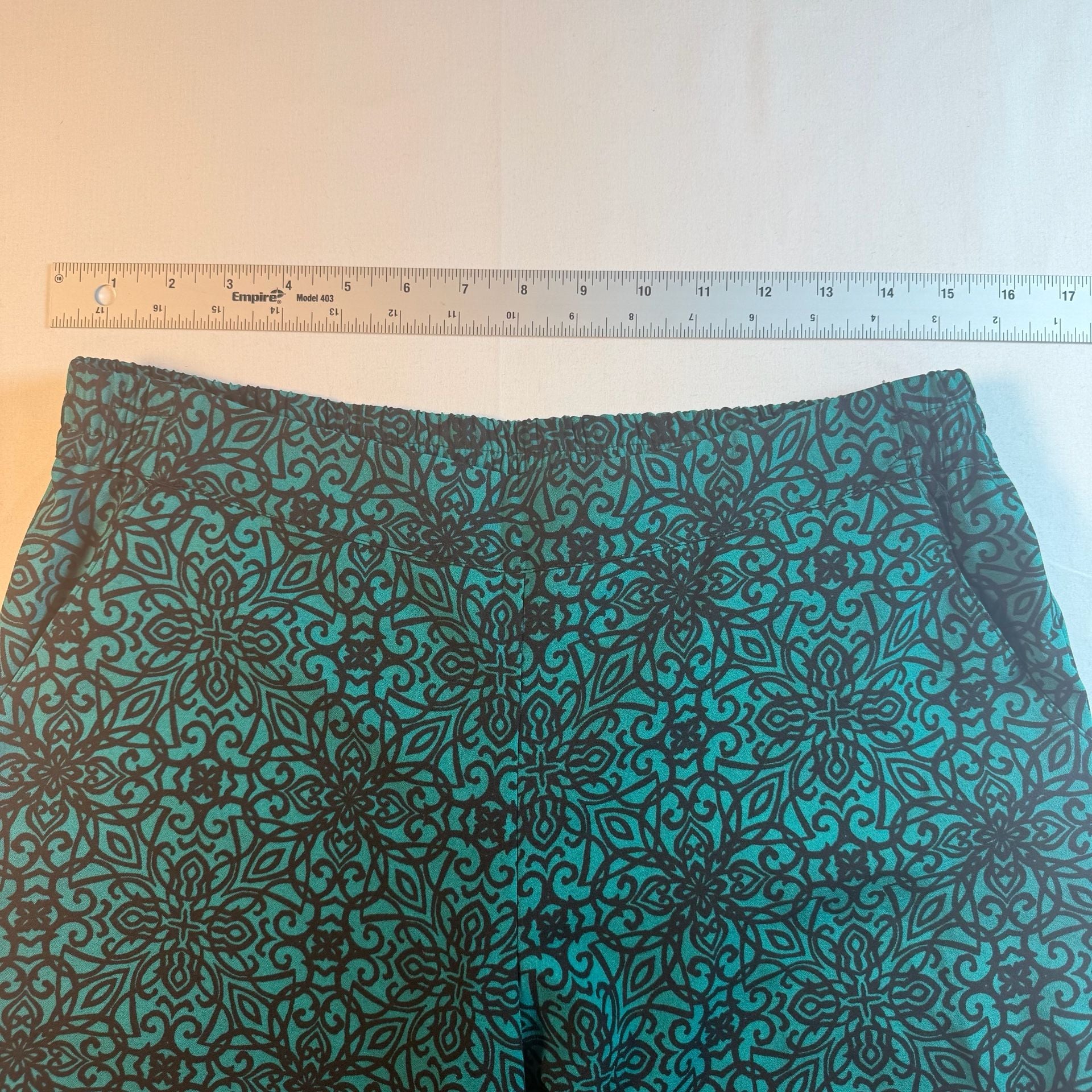 New York & Company Palazzo Pants Size S Green Black Floral Print Stretch 4