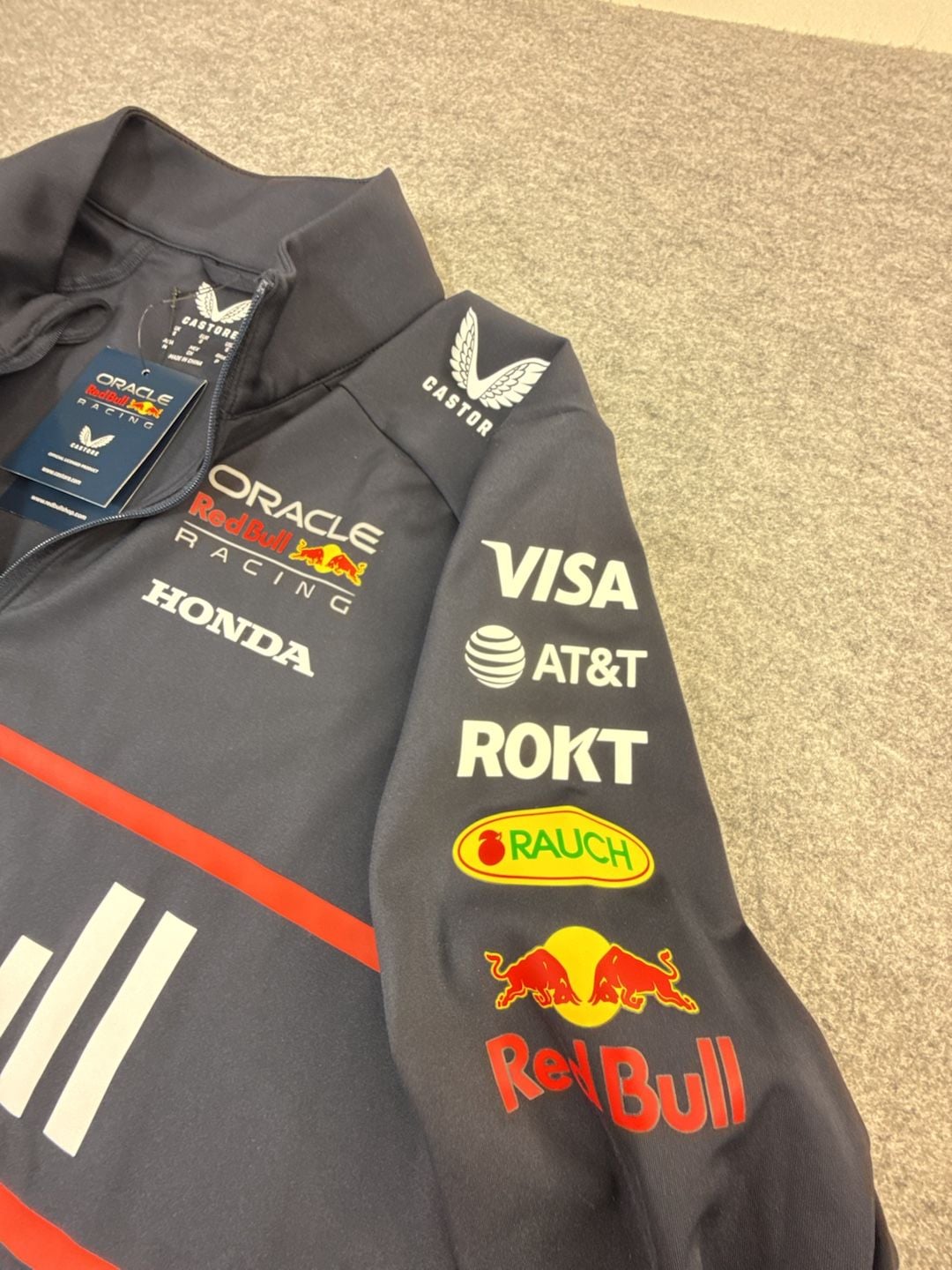 Castore Red Bull Racing 1/4 Zip Midlayer Size S Navy 6
