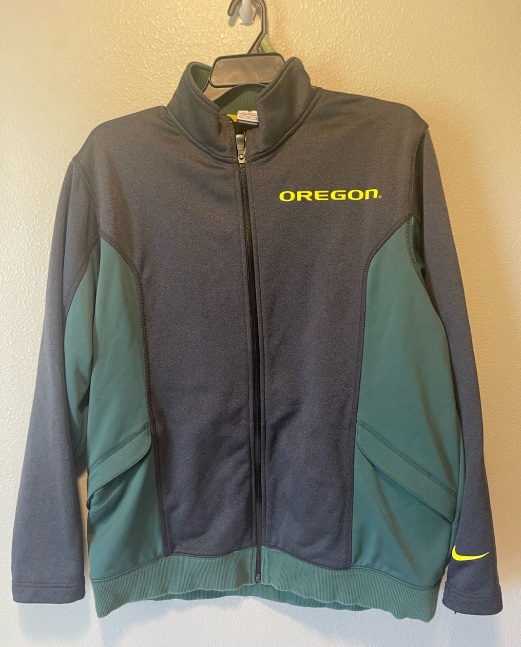 Nike Oregon Ducks Full Zip Jacket Size XL Green Gray 2