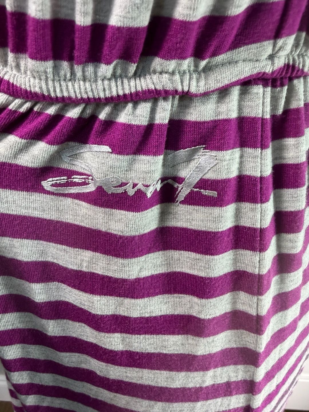 Seven7 Halter Maxi Dress Size S Purple Stripe V-Neck 7