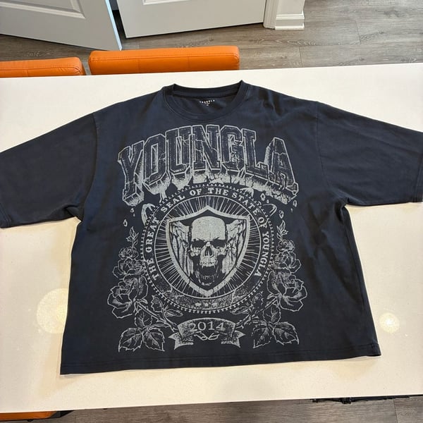 Youngla Skull Graphic T-Shirt Size XL Black
