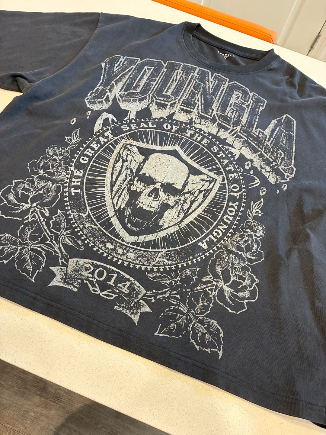 Youngla Skull Graphic T-Shirt Size XL Black 5