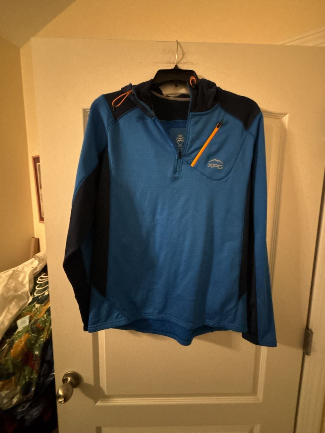 Cabela's XPG Hoodie Size L/G Blue Black 1/4 Zip Pullover 3