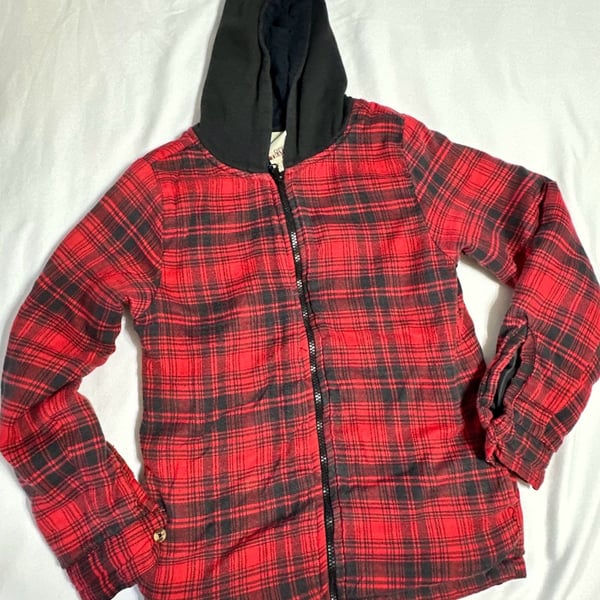 Open Trails Plaid Zip Up Hoodie Size 12/14