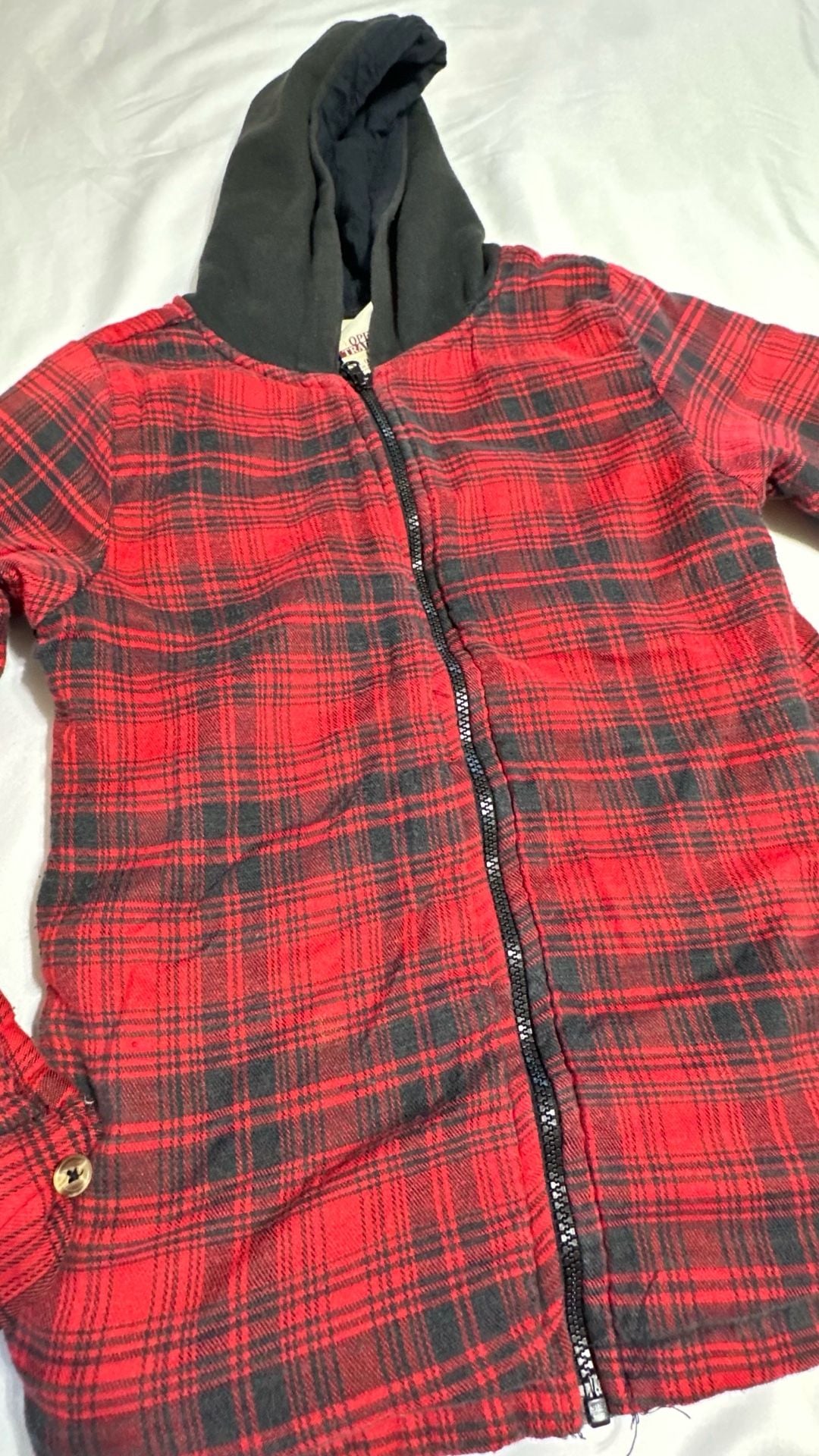 Open Trails Plaid Zip Up Hoodie Size 12/14 3