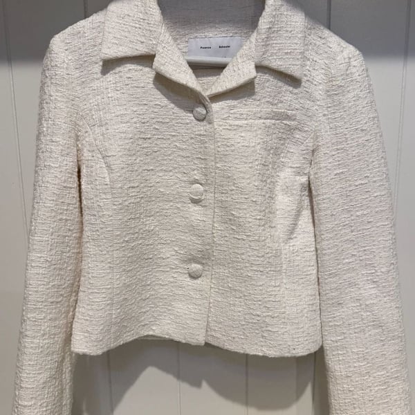 Proenza Schouler White Label Tweed Blazer Size 2 Off White