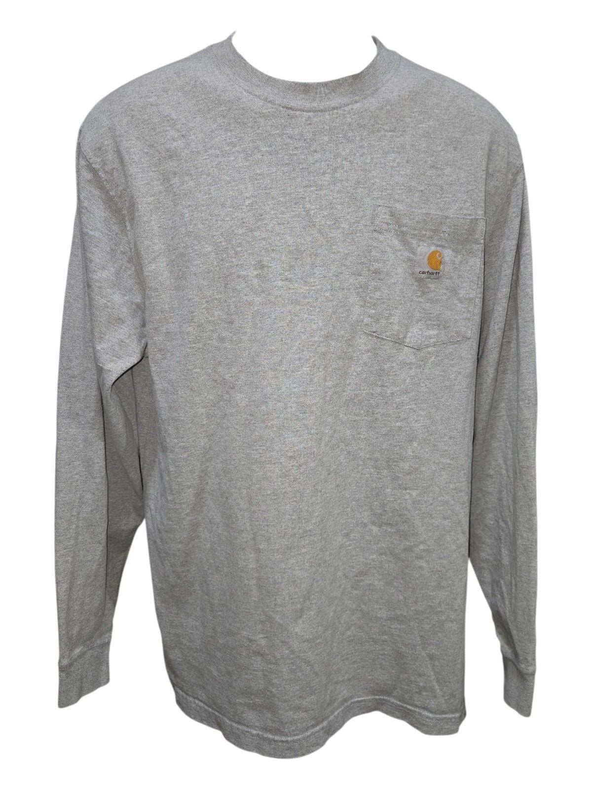 Carhartt Long Sleeve Pocket T-Shirt Heather Grey Men's Size Small 2