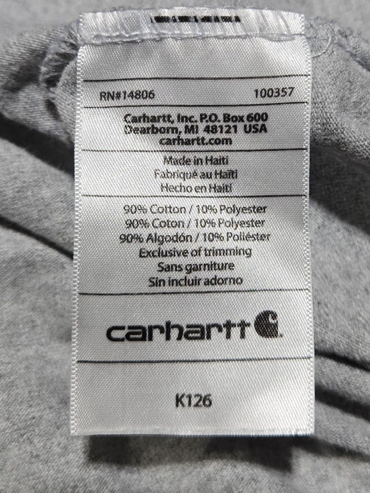 Carhartt Long Sleeve Pocket T-Shirt Heather Grey Men's Size Small 5