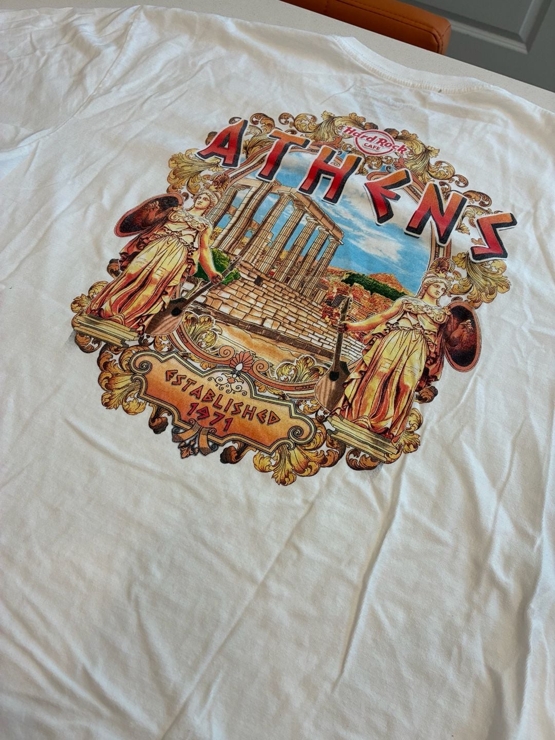Hard Rock Cafe Athens T-Shirt XX Large White Cotton 5