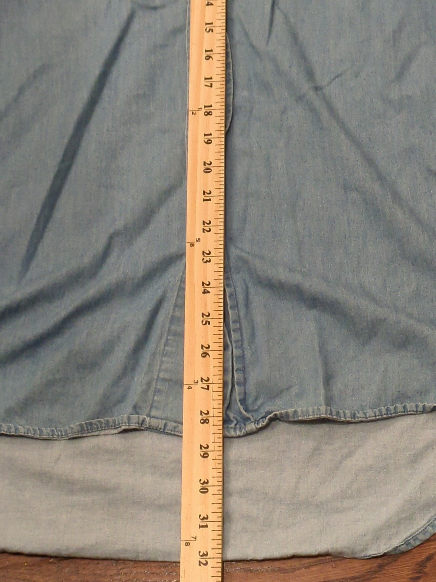 Peter Christian Denim Shirt Size L Blue Long Sleeve Button Front 5