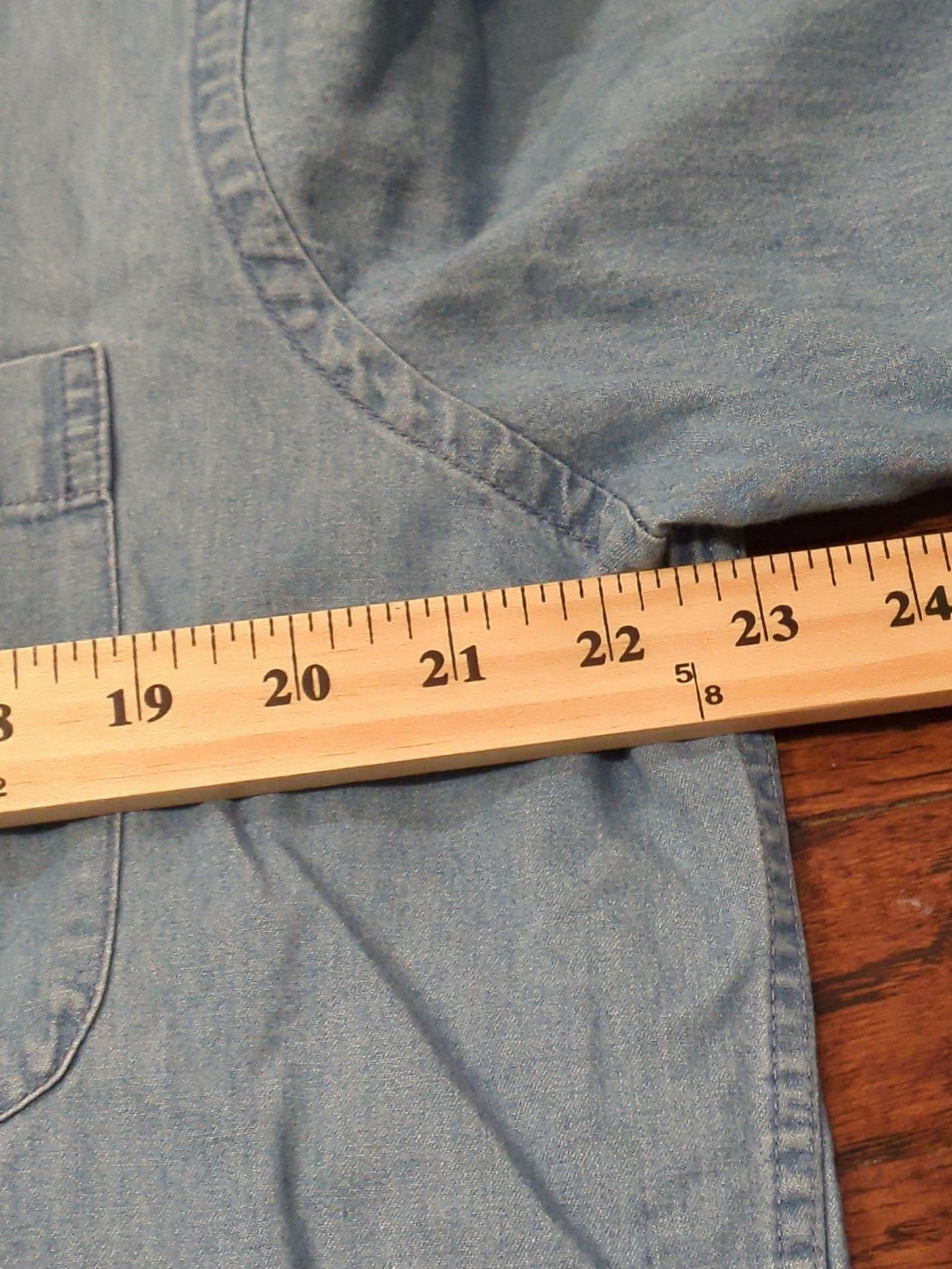 Peter Christian Denim Shirt Size L Blue Long Sleeve Button Front 6