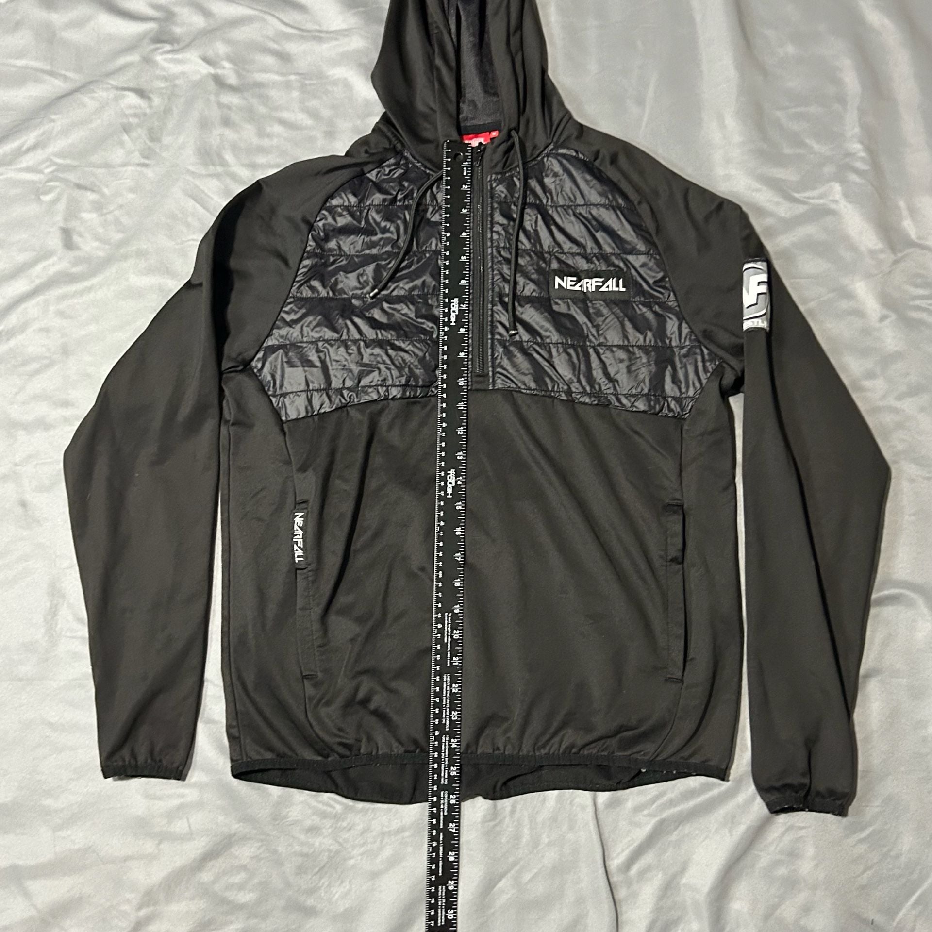 Nearfall Hoodie Size M Black Puffer Quilted 1/4 Zip Pullover 5