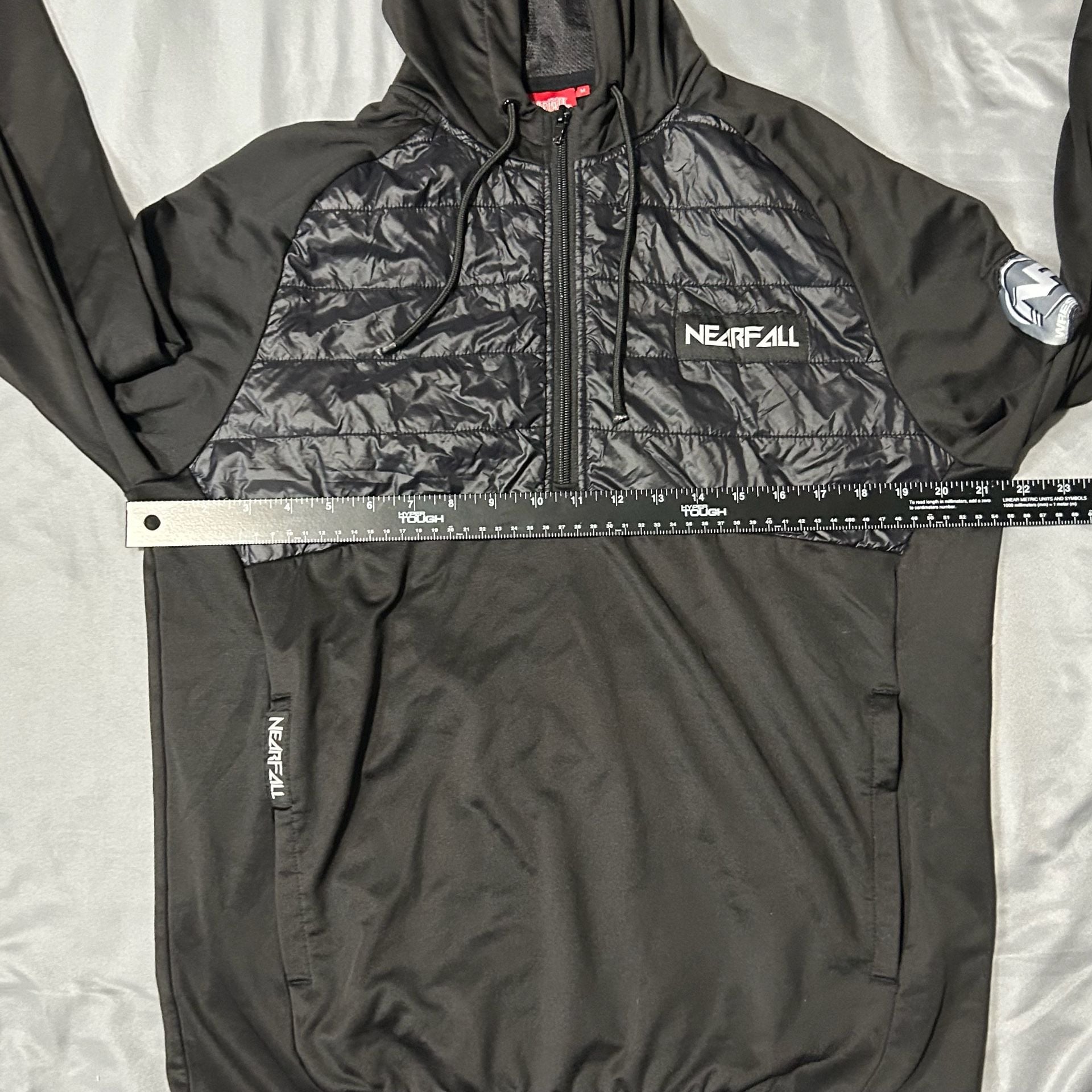 Nearfall Hoodie Size M Black Puffer Quilted 1/4 Zip Pullover 6