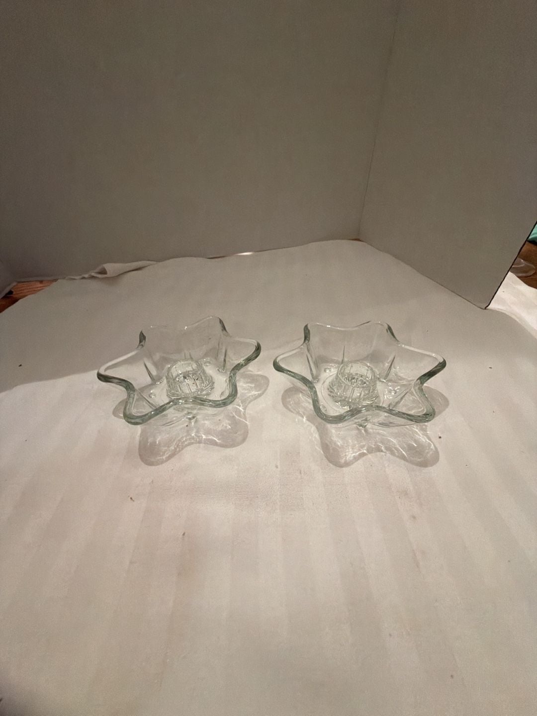 Anchor Hocking Star Shape Glass Taper Candle Holder 1