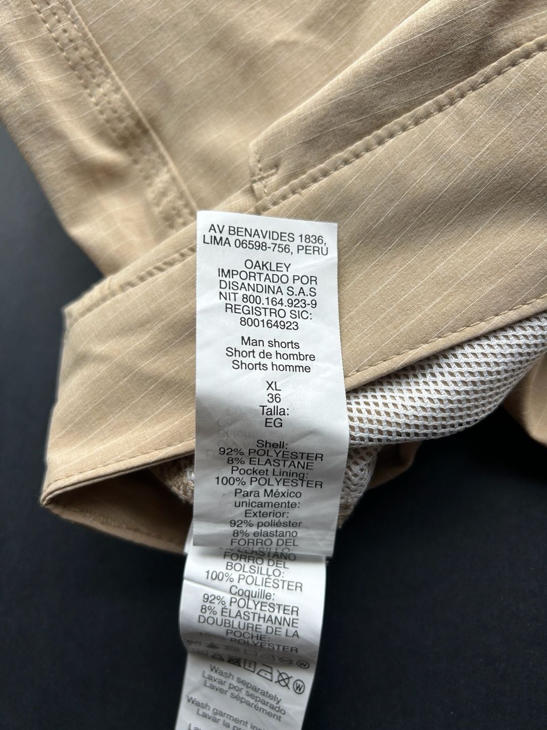 Oakley Hydrolix Shorts Size 36 Tan Striped Regular Fit 8