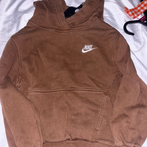 Kids Nike Hoodie Brown Pullover Sweatshirt