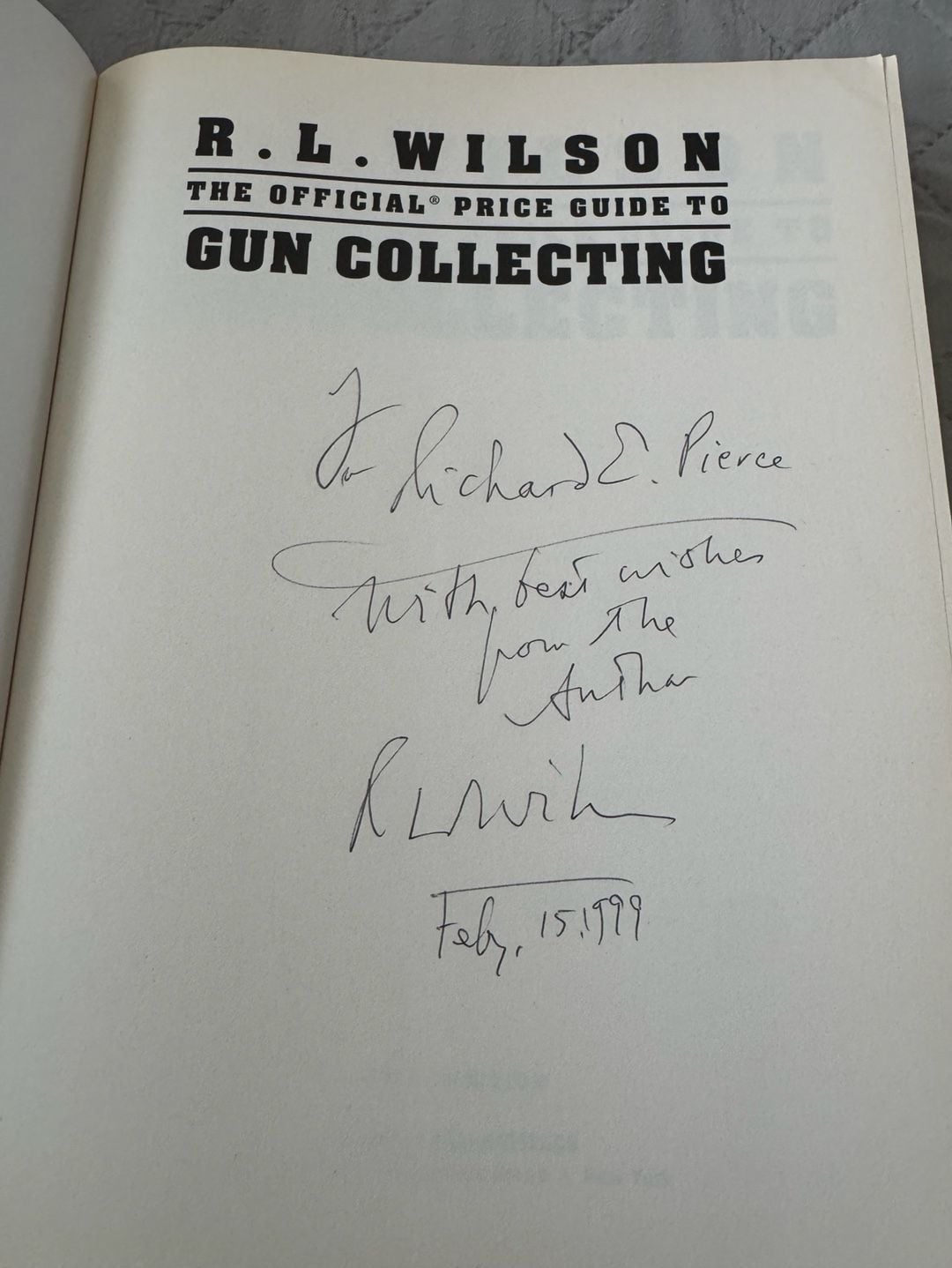 Official R. L. Wilson Price Guide to Gun Collecting Book Signed First Edition 3