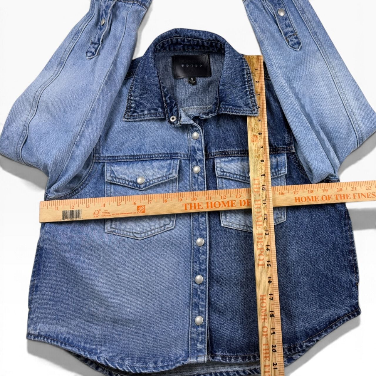 BLANKNYC Colorblock Denim Shacket S 8