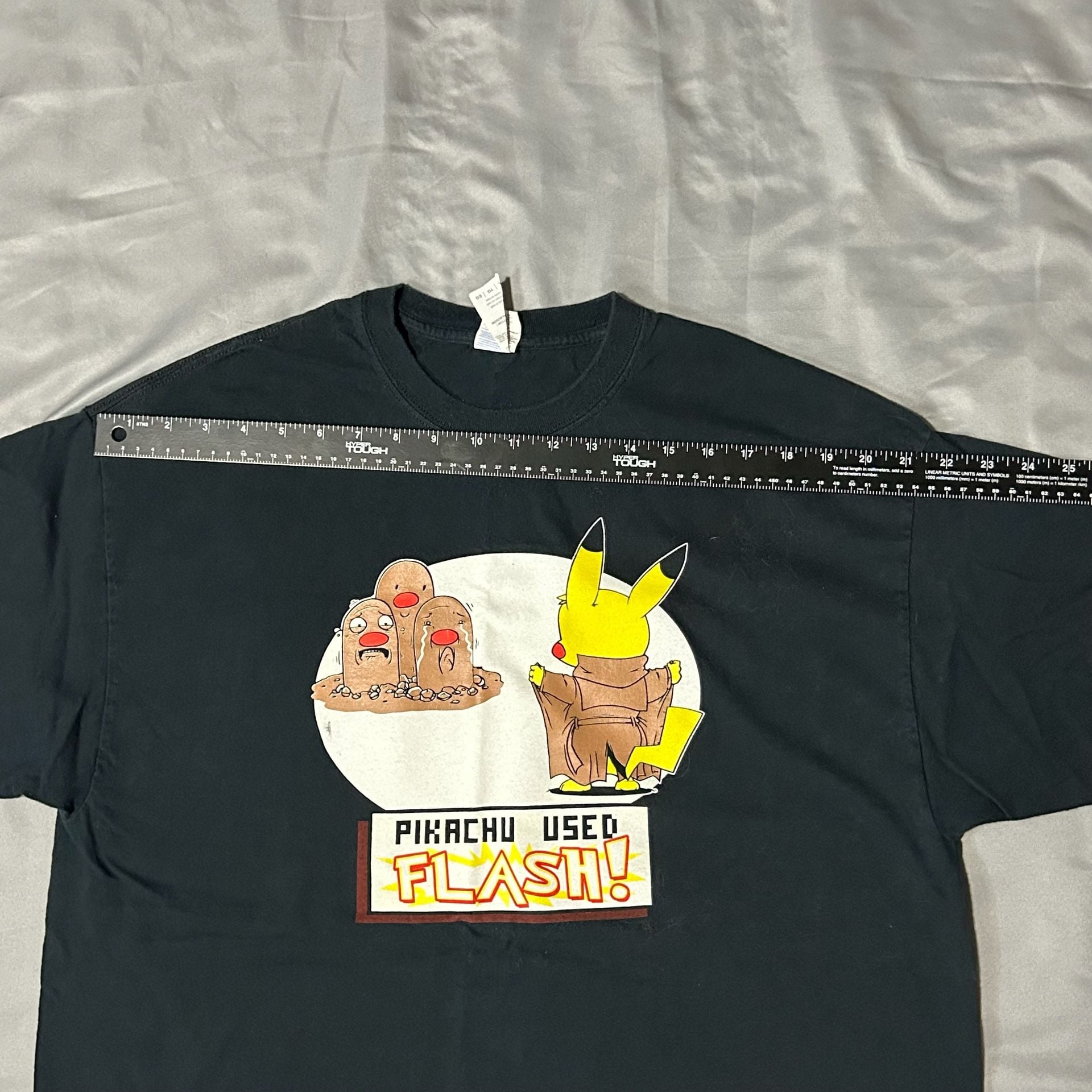 Gildan Pikachu Used Flash Pokemon Meme Diglett T-Shirt Size XL Black 5