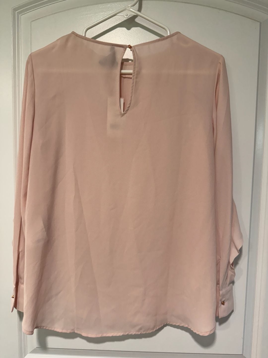 Banana Republic Pink Ruffle Blouse Romantic Coquette Workwear Petite XS 3