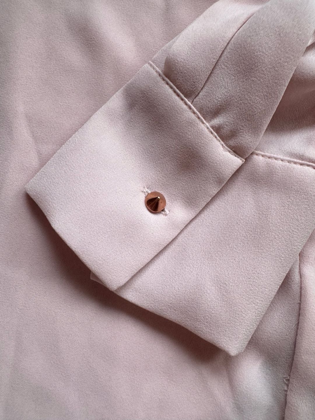 Banana Republic Pink Ruffle Blouse Romantic Coquette Workwear Petite XS 8